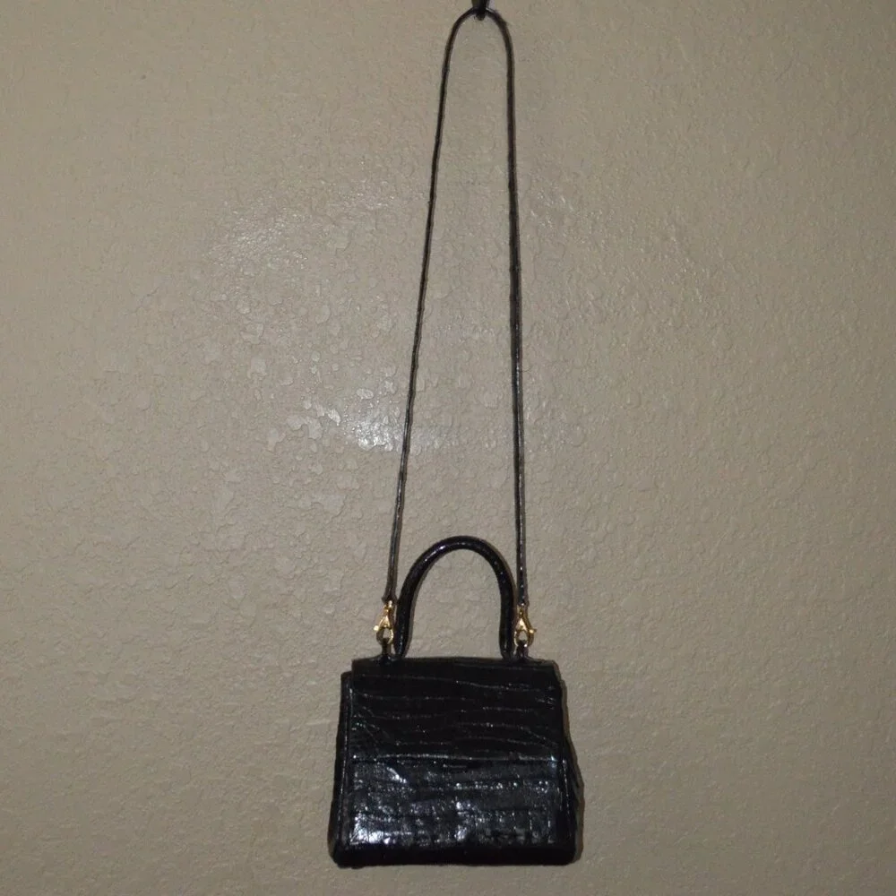 NWT $2650 Nancy Gonzalez Black Crocodile Top Handle Shoulder Handbag - Picture 2 of 11